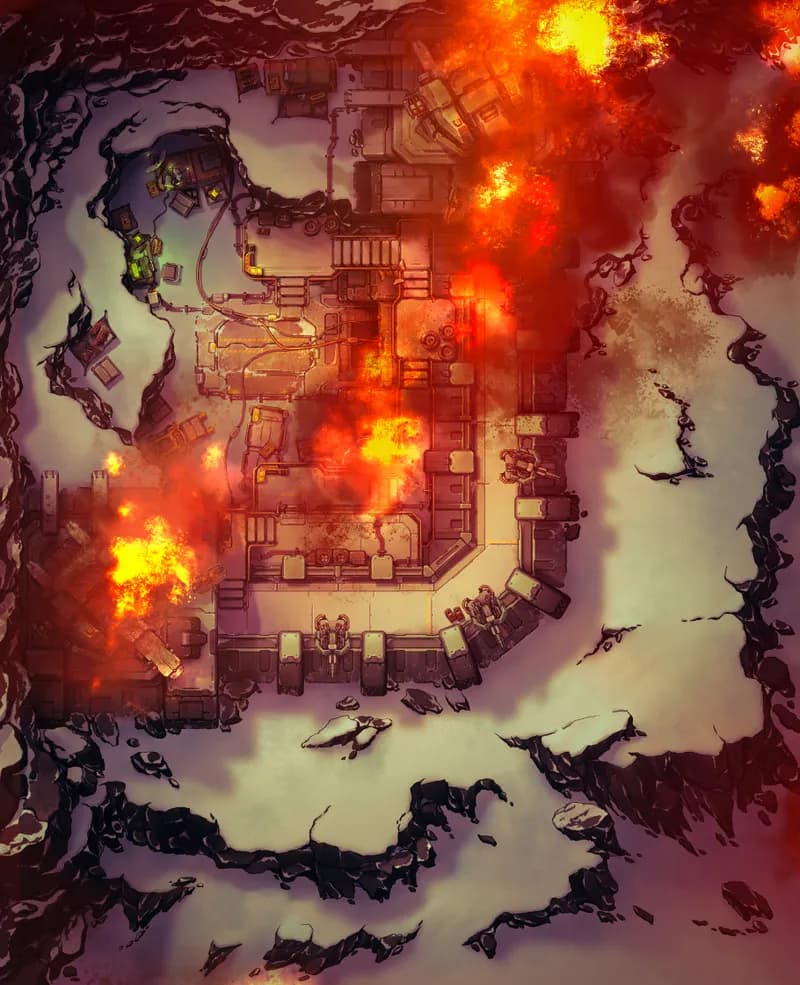 Military Outpost map, Explosion variant