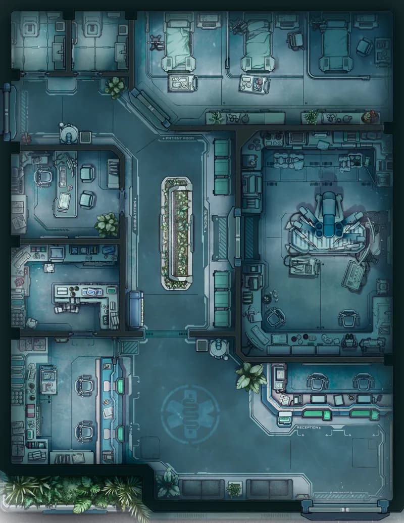 Medical Facility map, Frozen variant