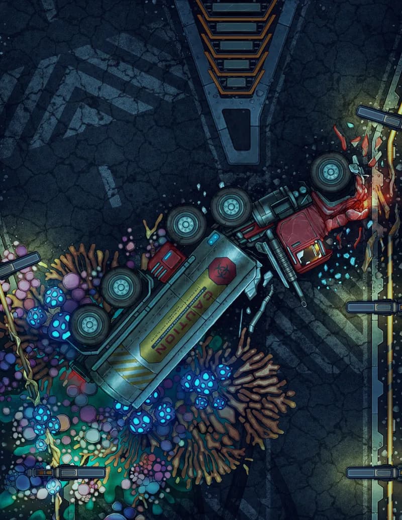 Hazardous Tanker Crash map, Original Night variant