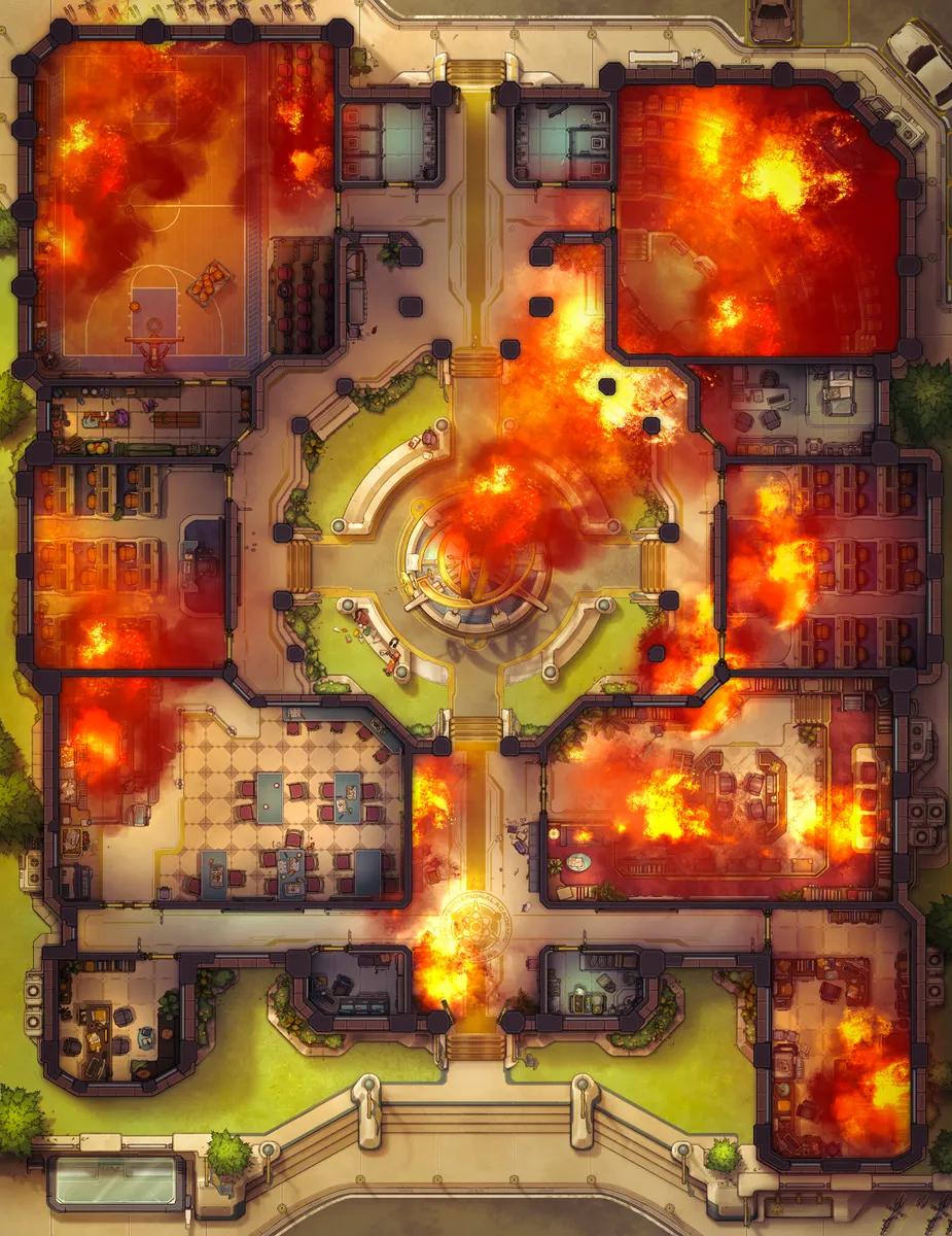 College Campus map, Fire variant