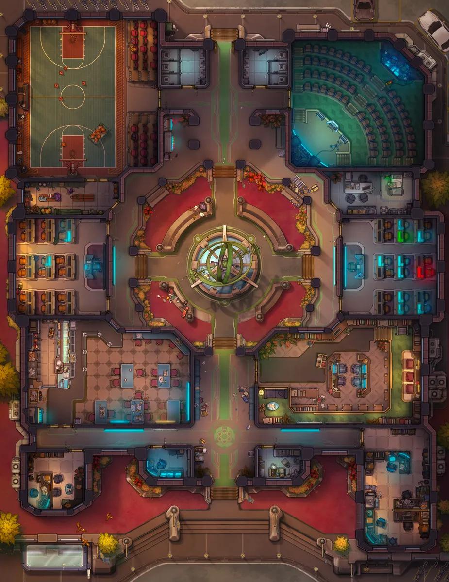 College Campus map, Mars variant