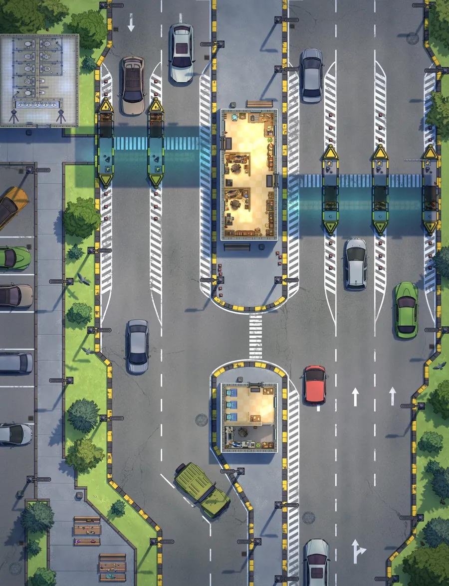Highway Toll Booth map, Original Day variant