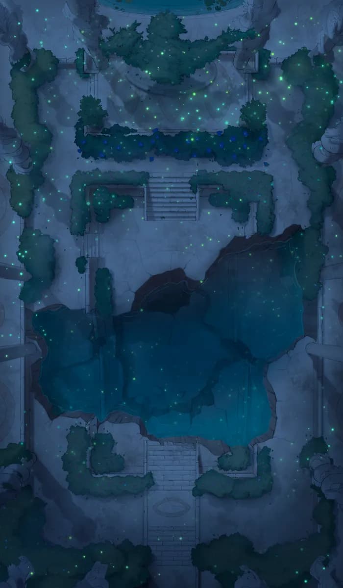 Ruined Courtyard map, Fireflies variant