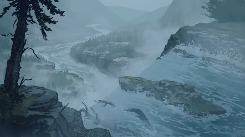 Impending Waterfall map, Fog variant