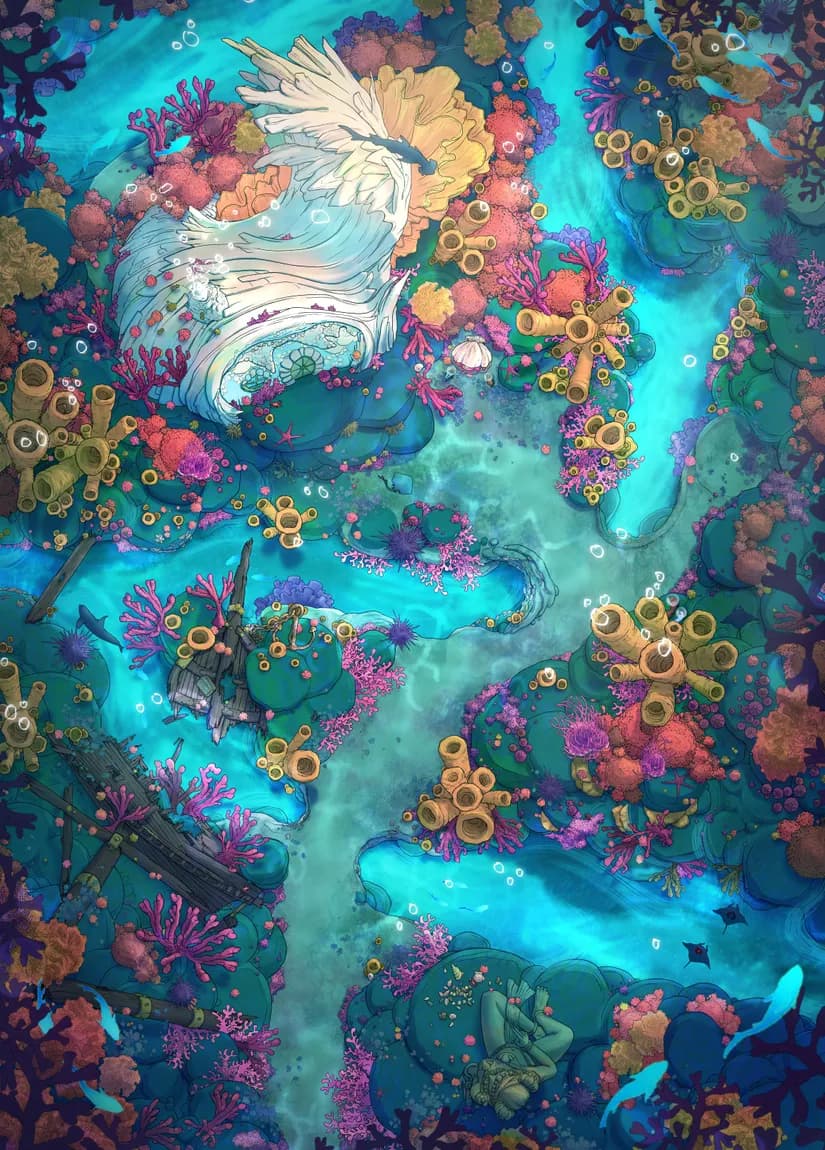 Coral Witch Cottage map, Duck Vs Crab variant