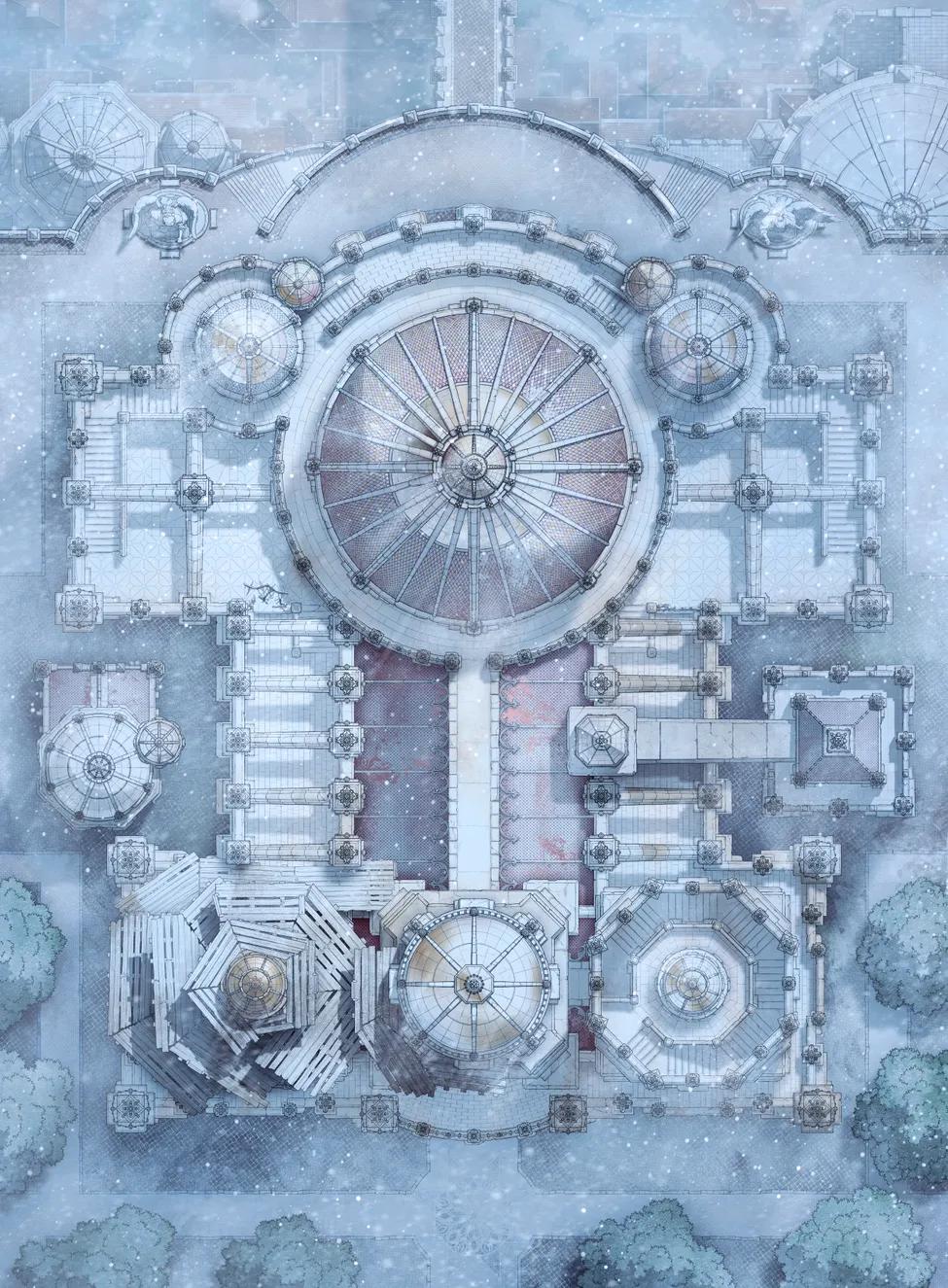 Golden Cathedral Rooftops map, Winter variant