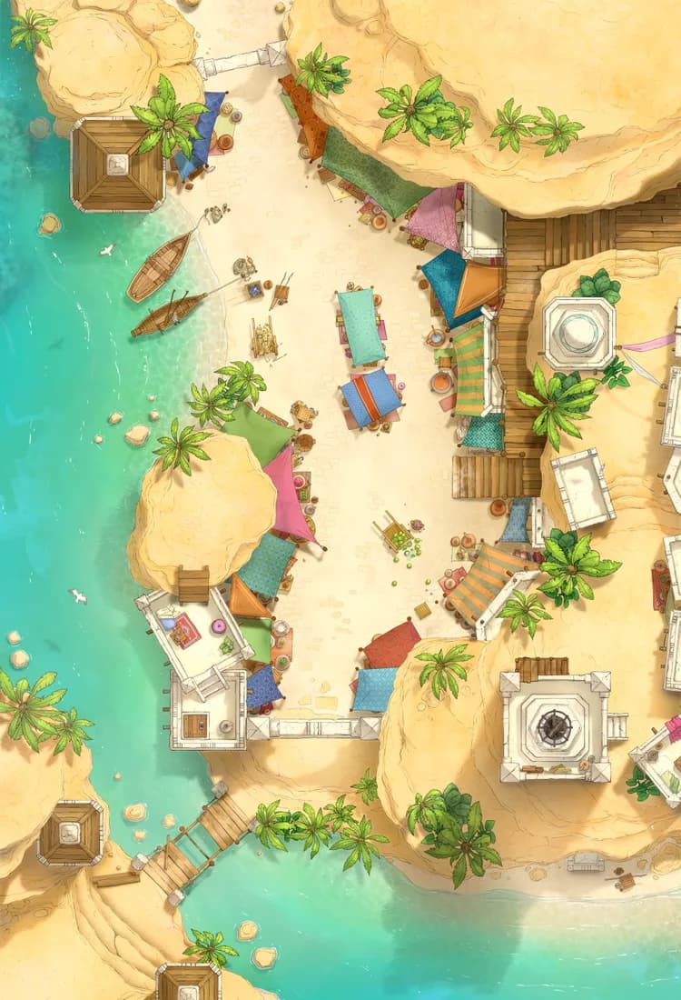 Beachside Bazaar map, Oasis variant