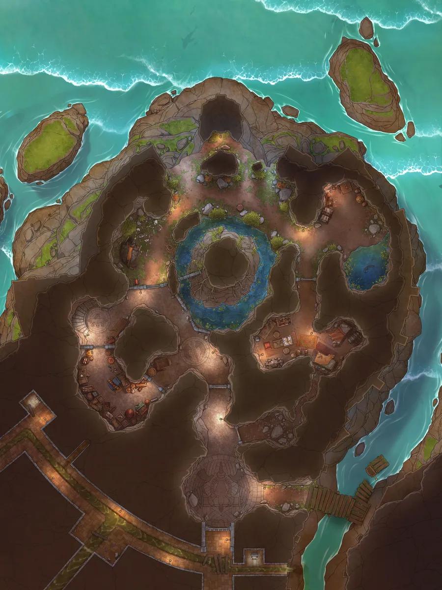 Hippogriff Postal Centre Interior map, Underground Ocean variant