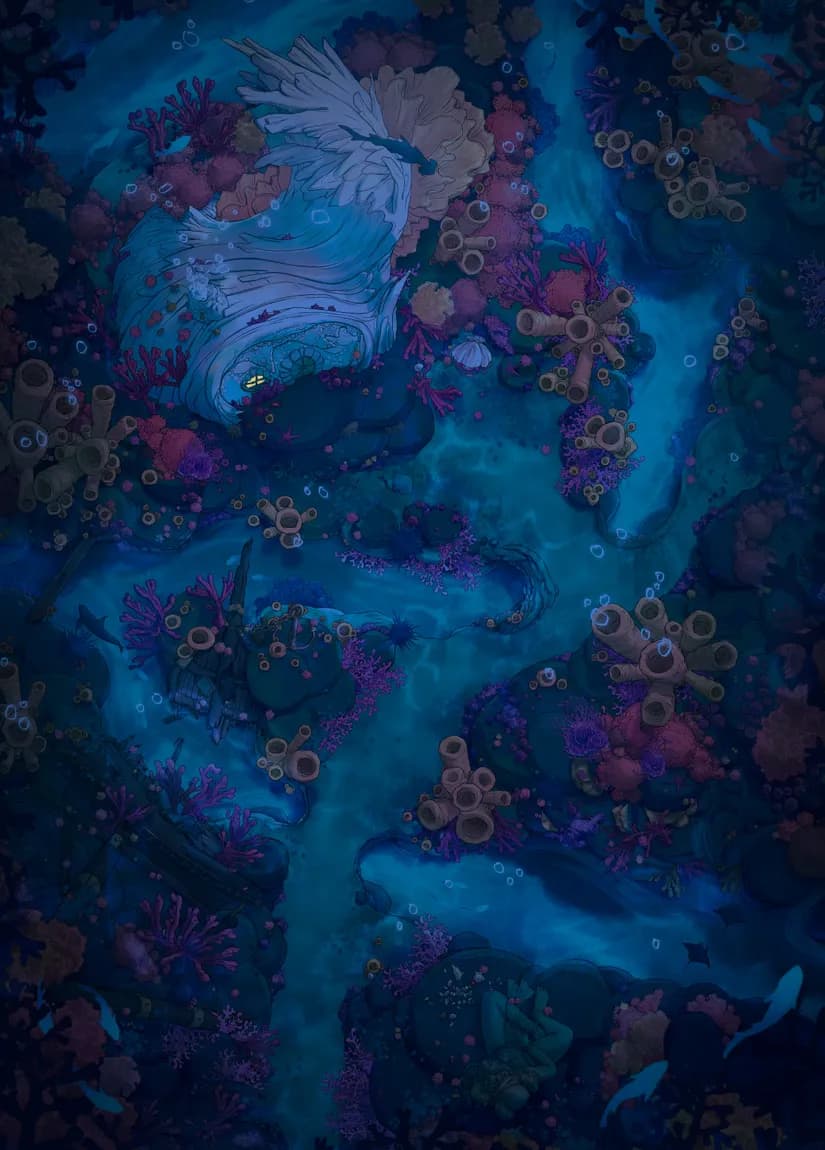 Coral Witch Cottage map, Original Night variant