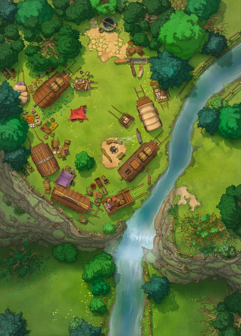 Caravan Camp map, River variant