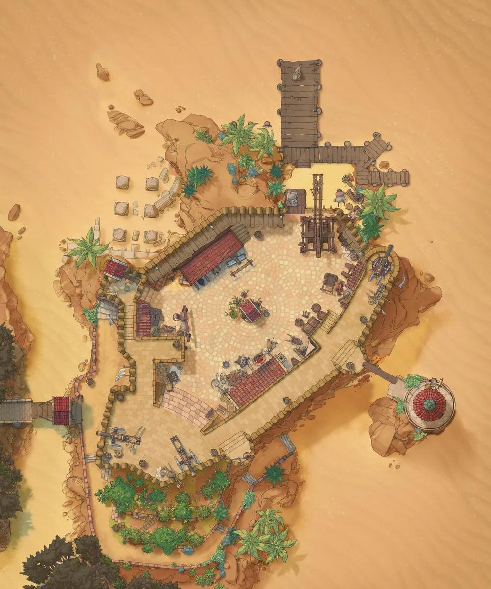 Templar Sea Fort map, Desert variant