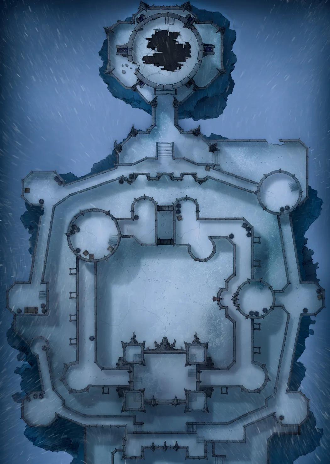 Shadowfell Fortress Interior map, Winter Fort variant