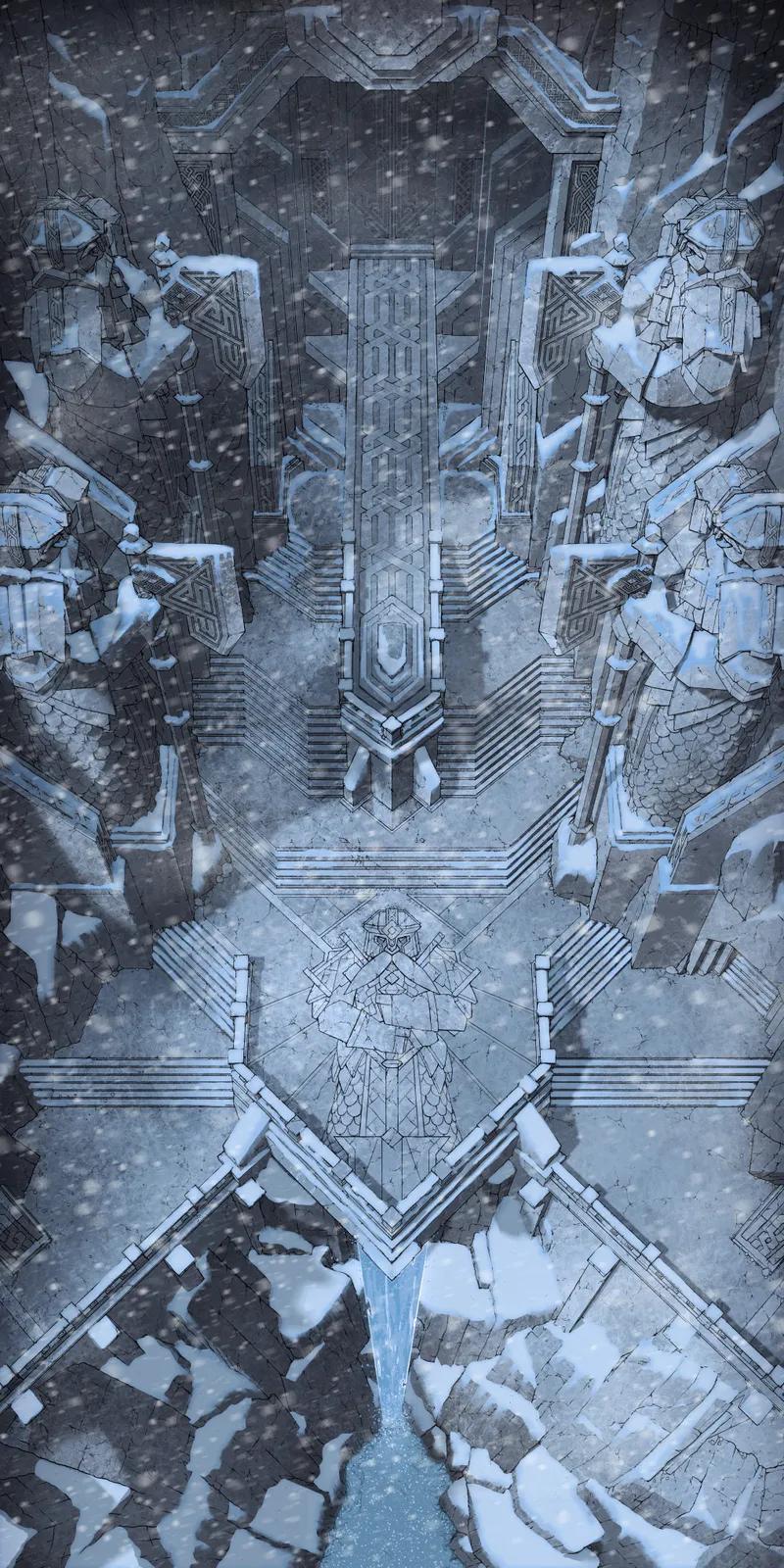Dwarven Volcano Entrance map, Winter variant