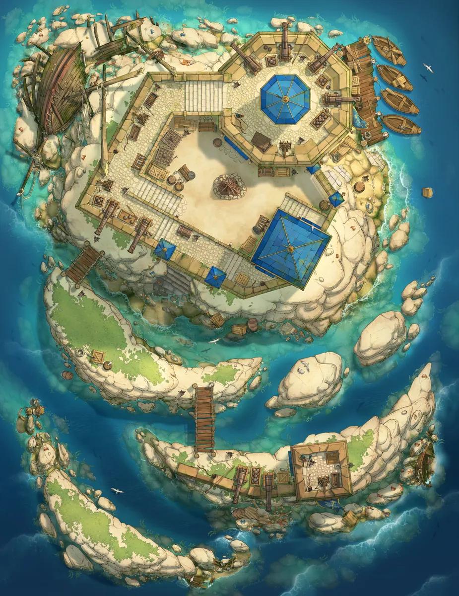 Tidal Isle Fort map, Original Day variant