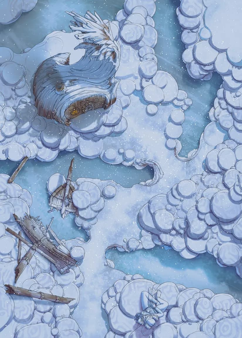 Coral Witch Cottage map, Winter variant