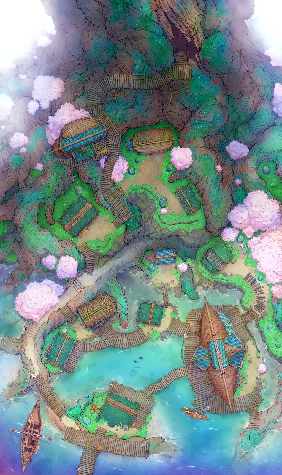 Yggdrasil Village map, Spring variant