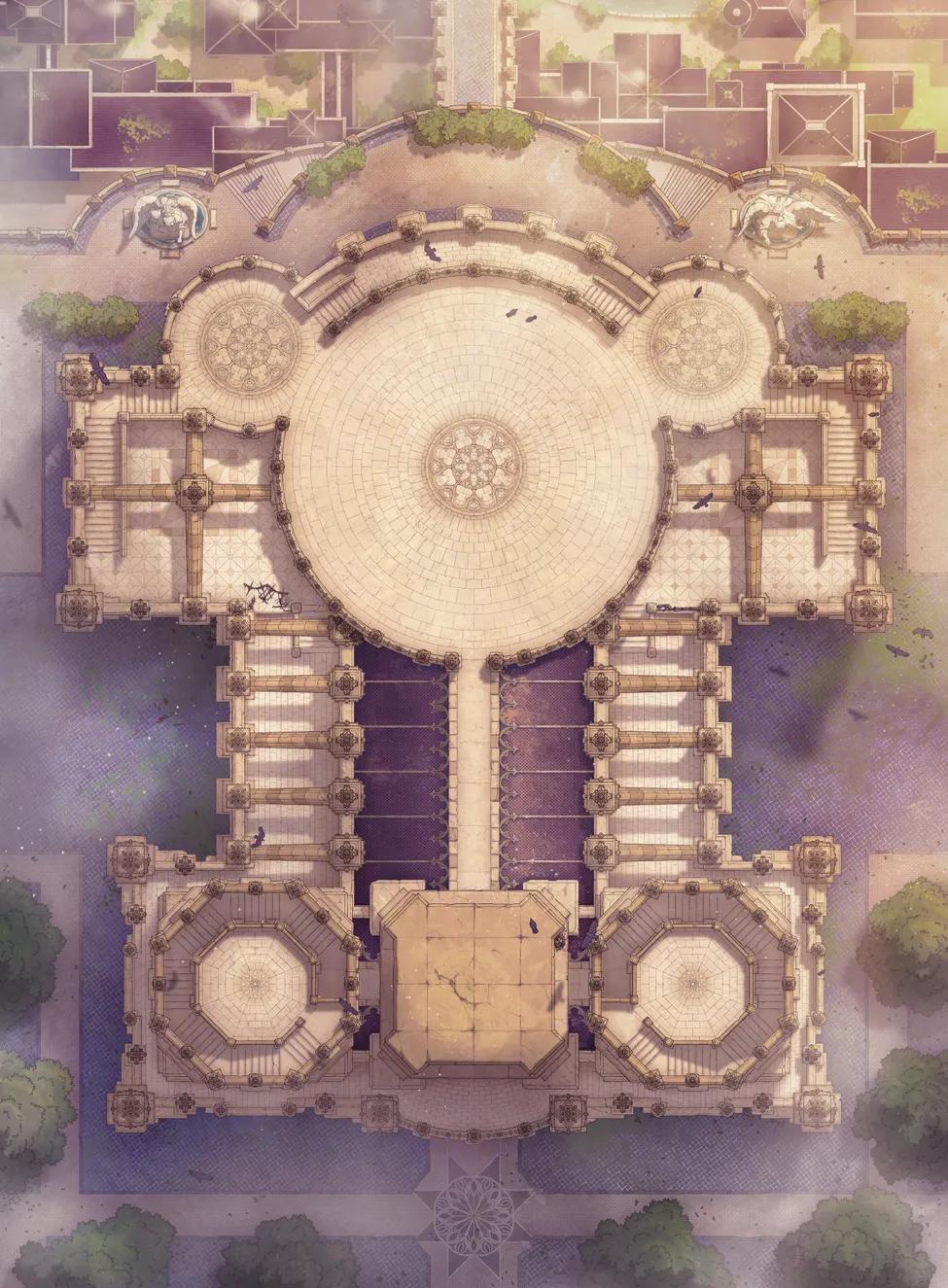 Golden Cathedral Rooftops map, Platform Day variant