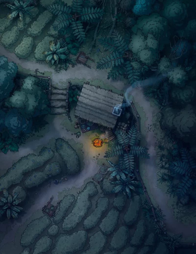 Secluded Tea Valley map, Original Night variant