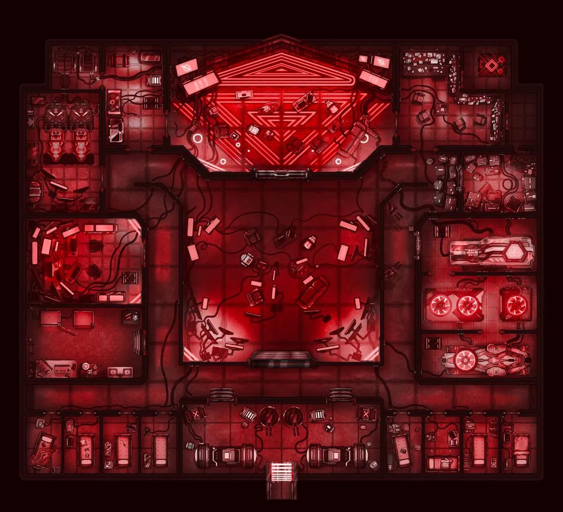 Hacker Base map, Alert variant