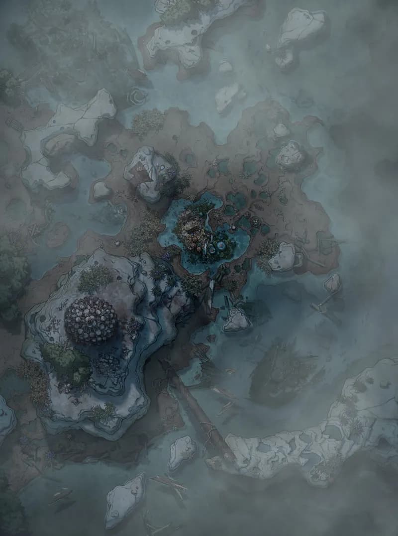 Siren's Shipwreck Shore map, Fog variant