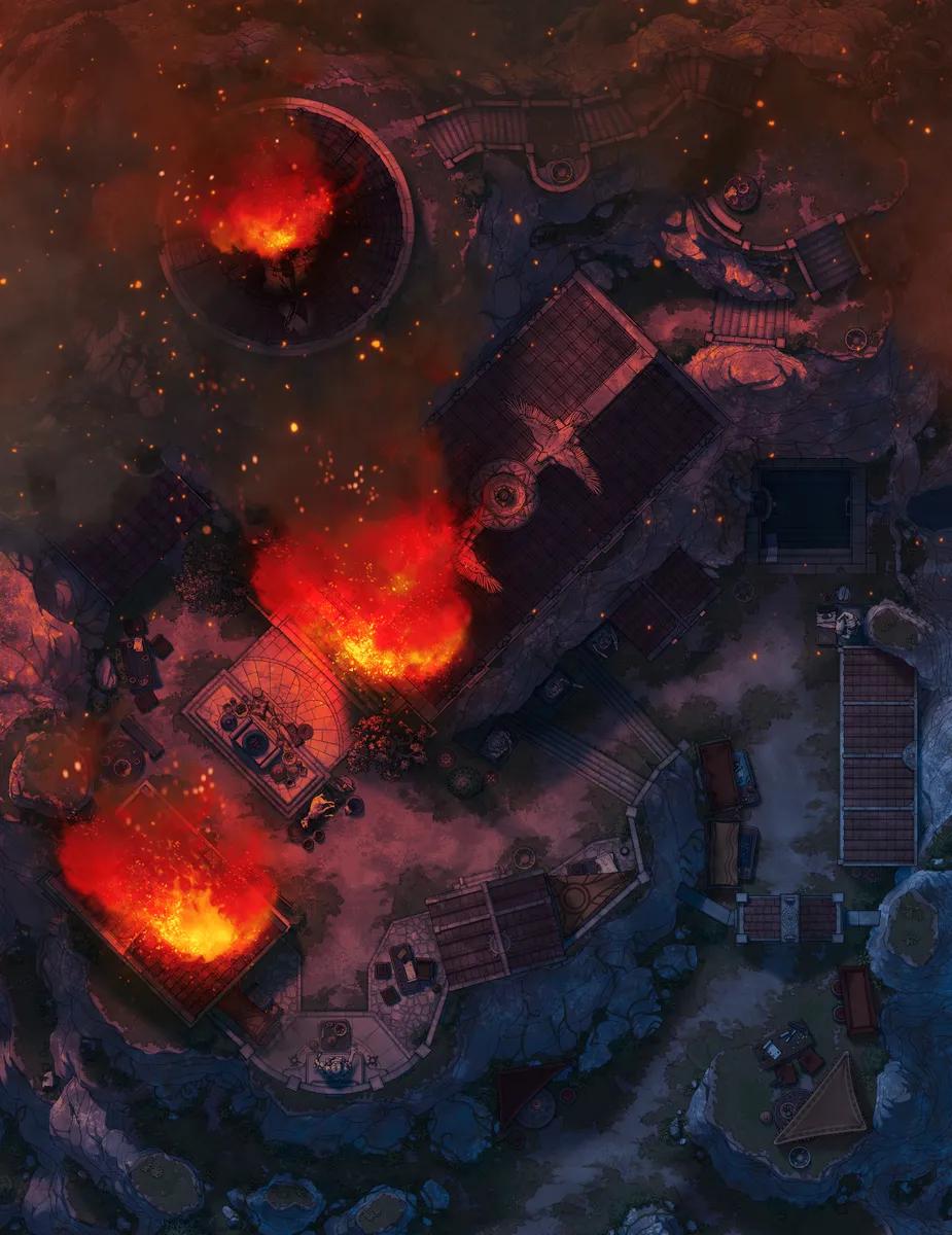 Temple of the Oracle map, Fire variant
