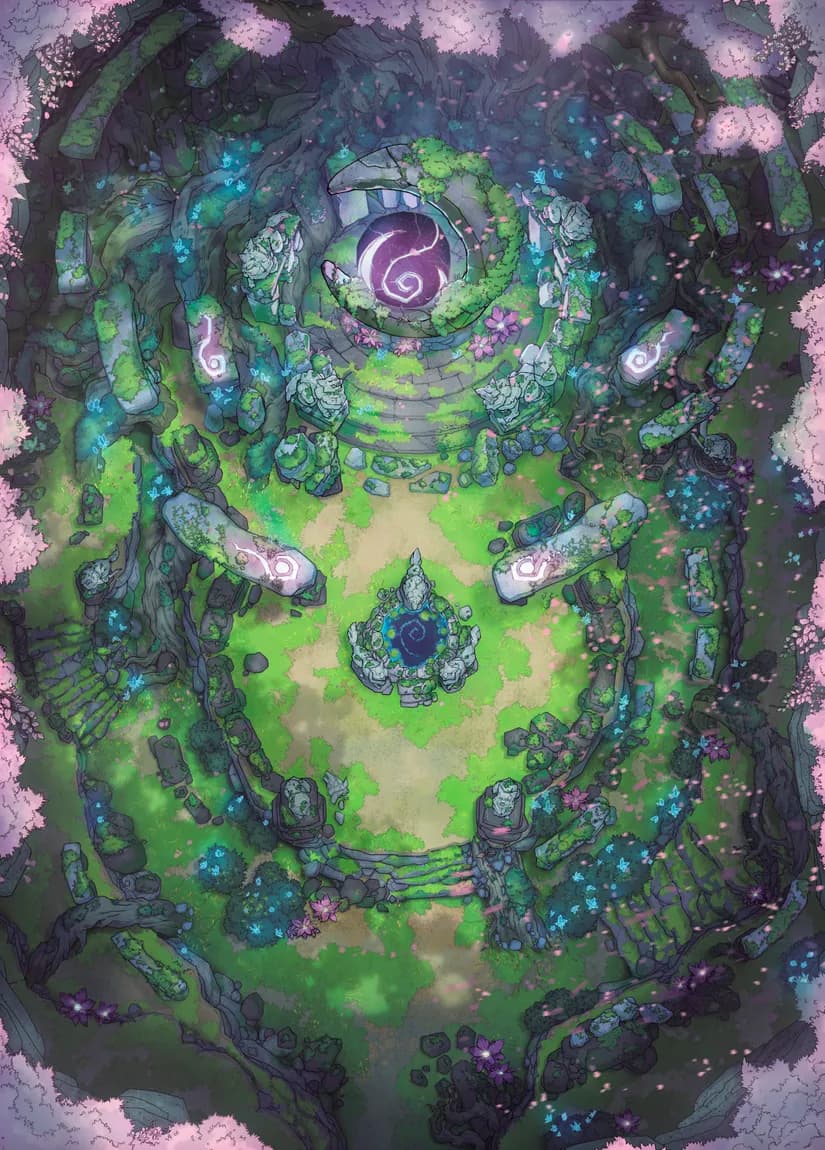 Mysterious Druid Grove map, Spring variant