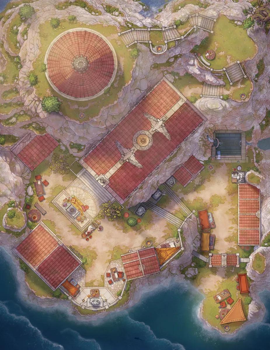Temple of the Oracle map, Water variant