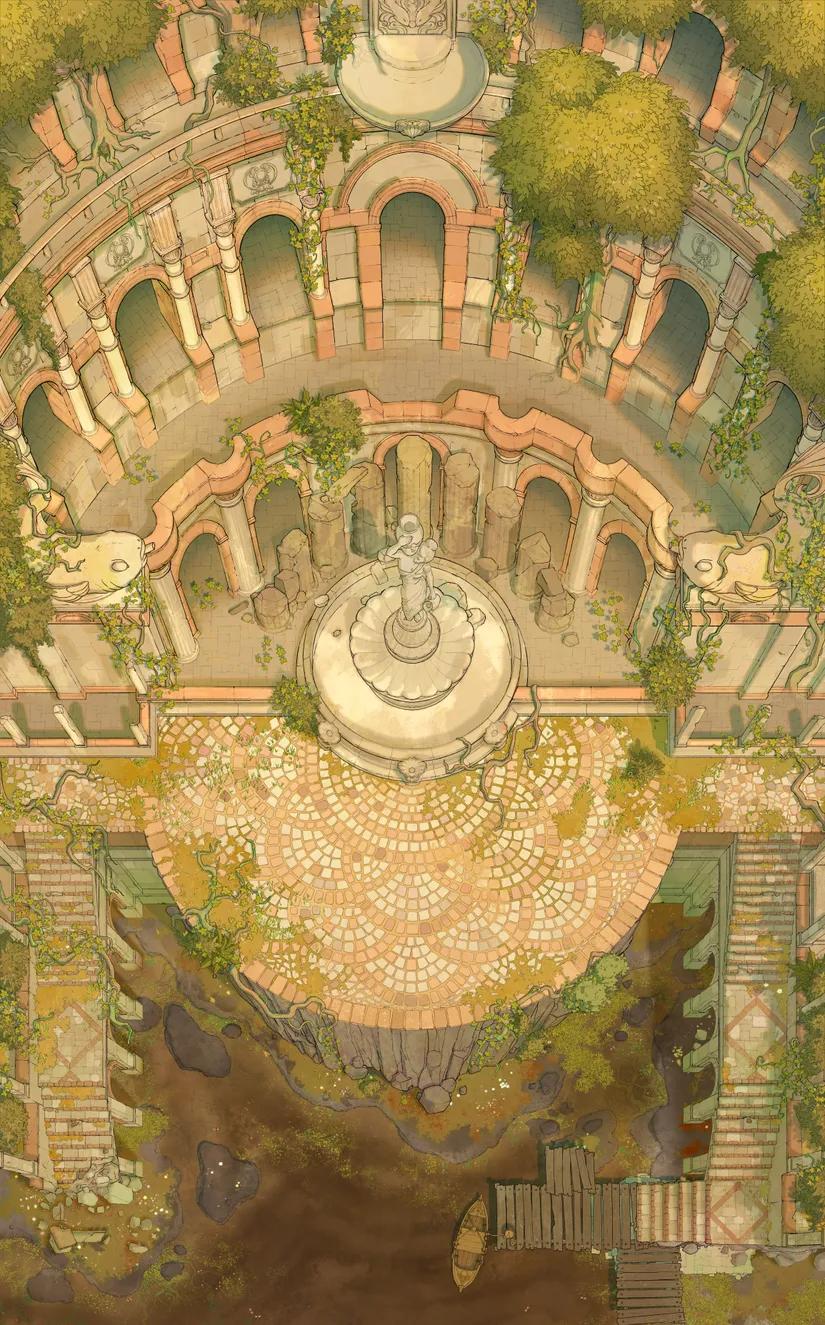 Nymphaeum map, Drought variant