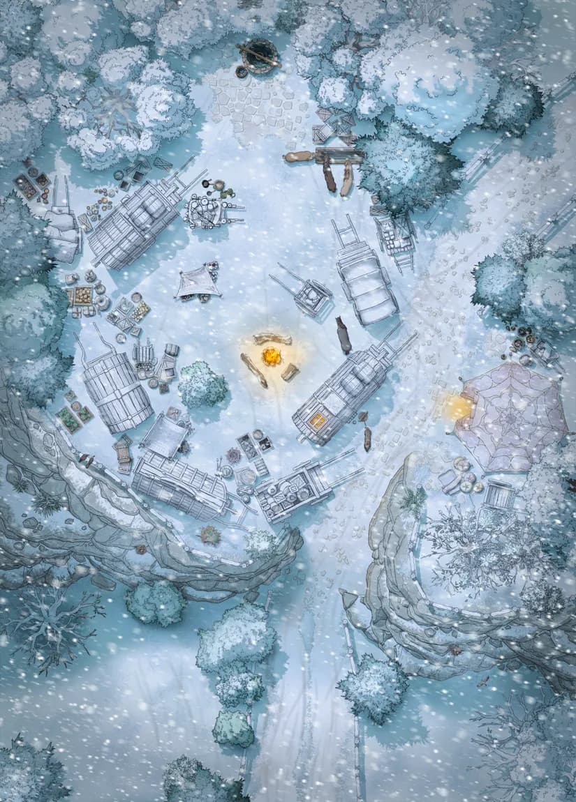 Caravan Camp map, Winter variant