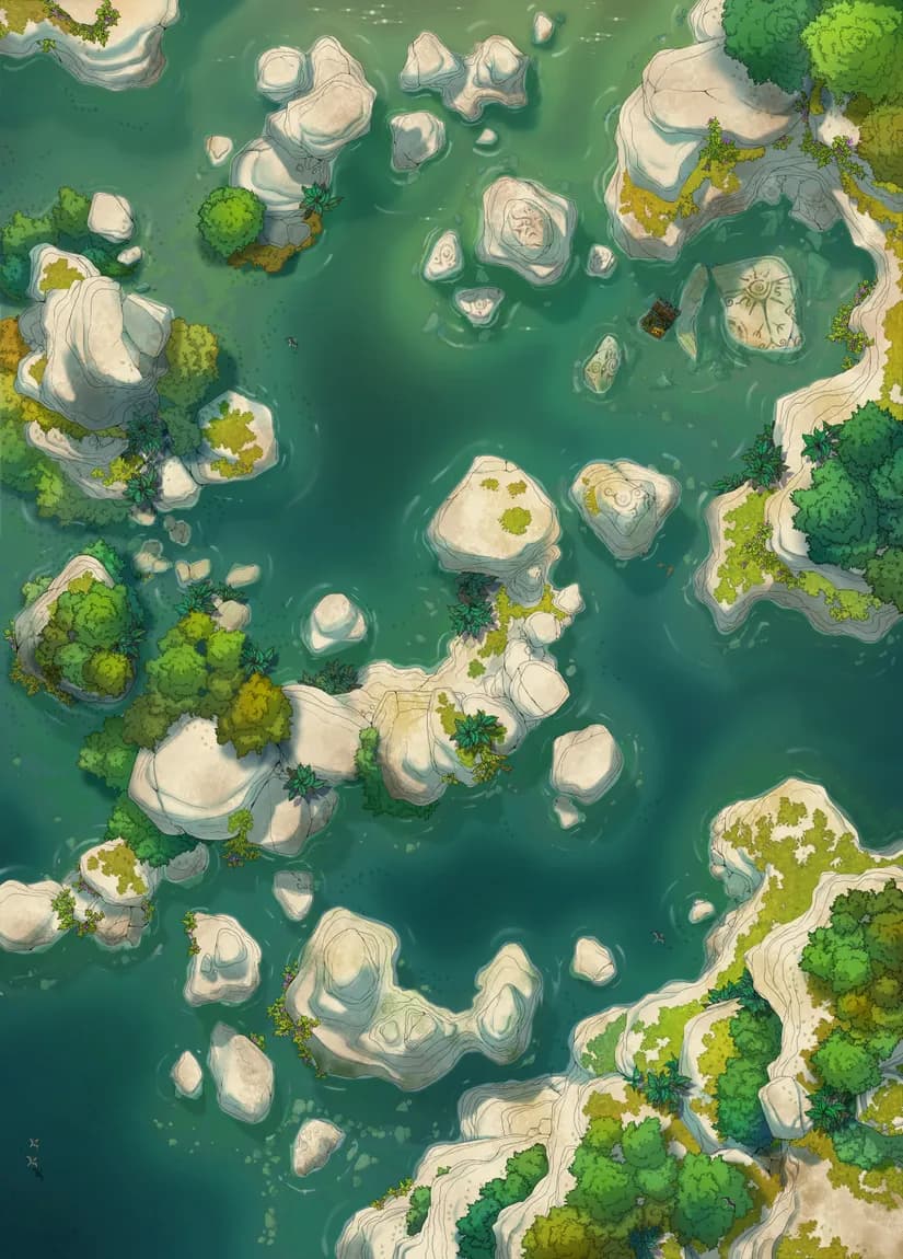 Tidal River map, Water Level 01 Day variant