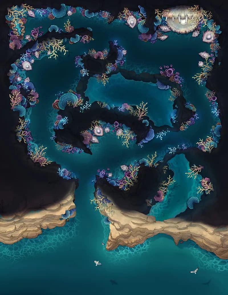 Coastal Caverns map, High Tide variant