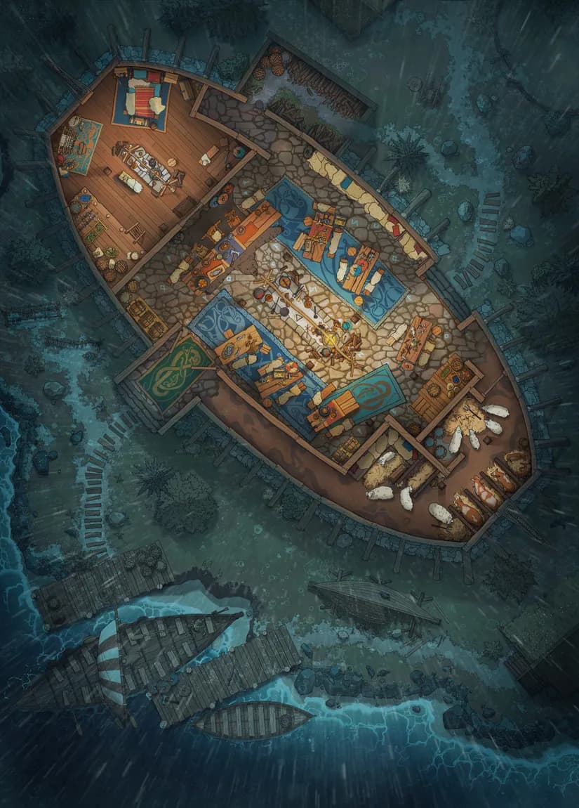 Viking Longhouse map, Rain variant