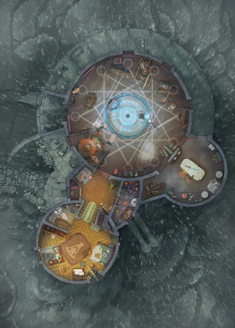 Forge of the Wizard Blacksmith map, Rain variant