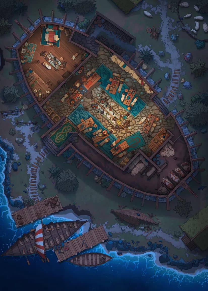 Viking Longhouse map, Original Night variant
