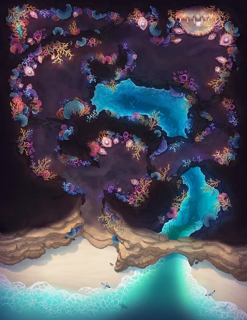 Coastal Caverns map, Original Day variant