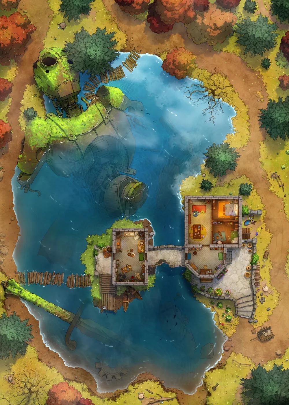 Rusty Robot Lake map, Autumn variant