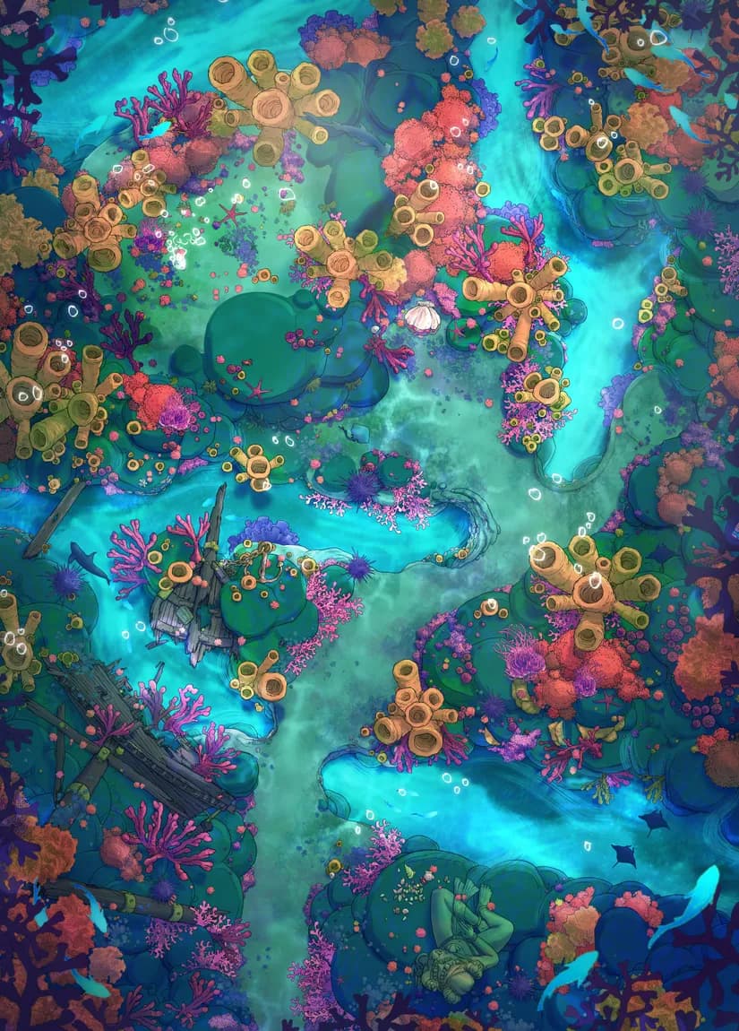 Coral Witch Cottage map, No Cottage Day variant
