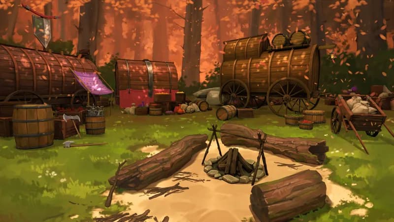 Caravan Camp map, Autumn variant