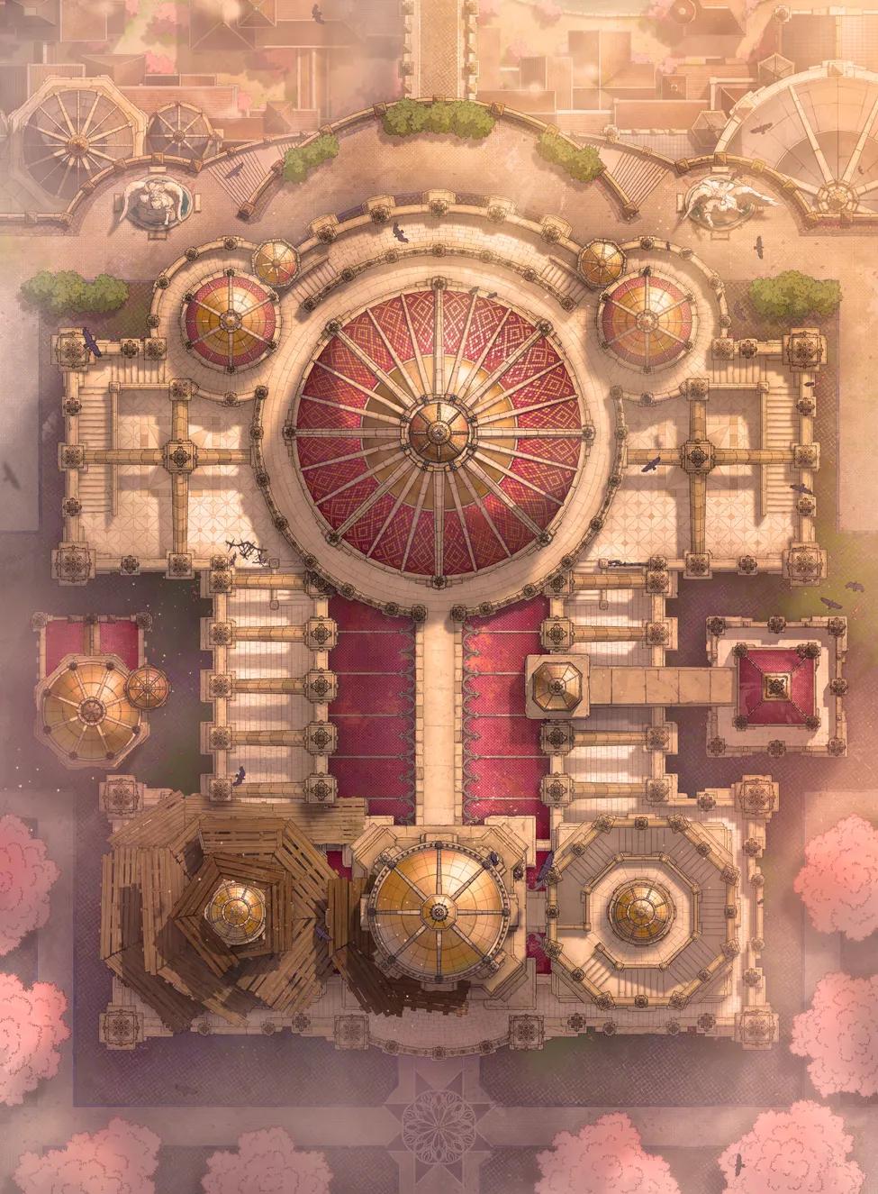 Golden Cathedral Rooftops map, Spring variant