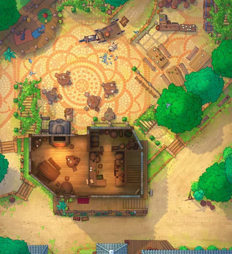 Beer Garden Tavern map, Interior Floor 01 Day variant