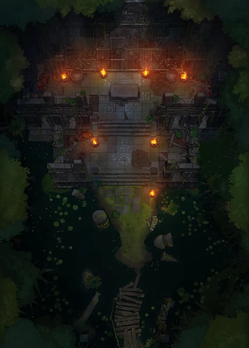Jungle Temple Entrance map, Closed Original Night variant