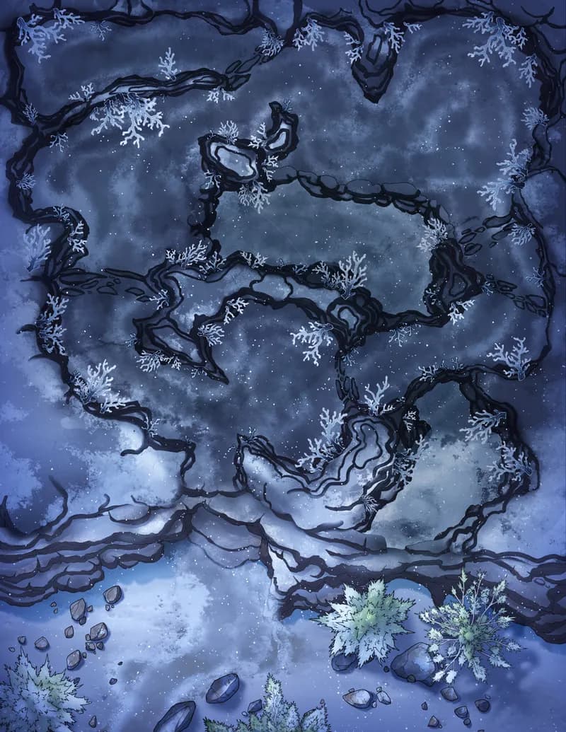 Coastal Caverns map, Winter variant