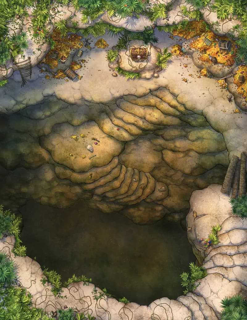 Jungle Treasure Trove map, No Water Day variant