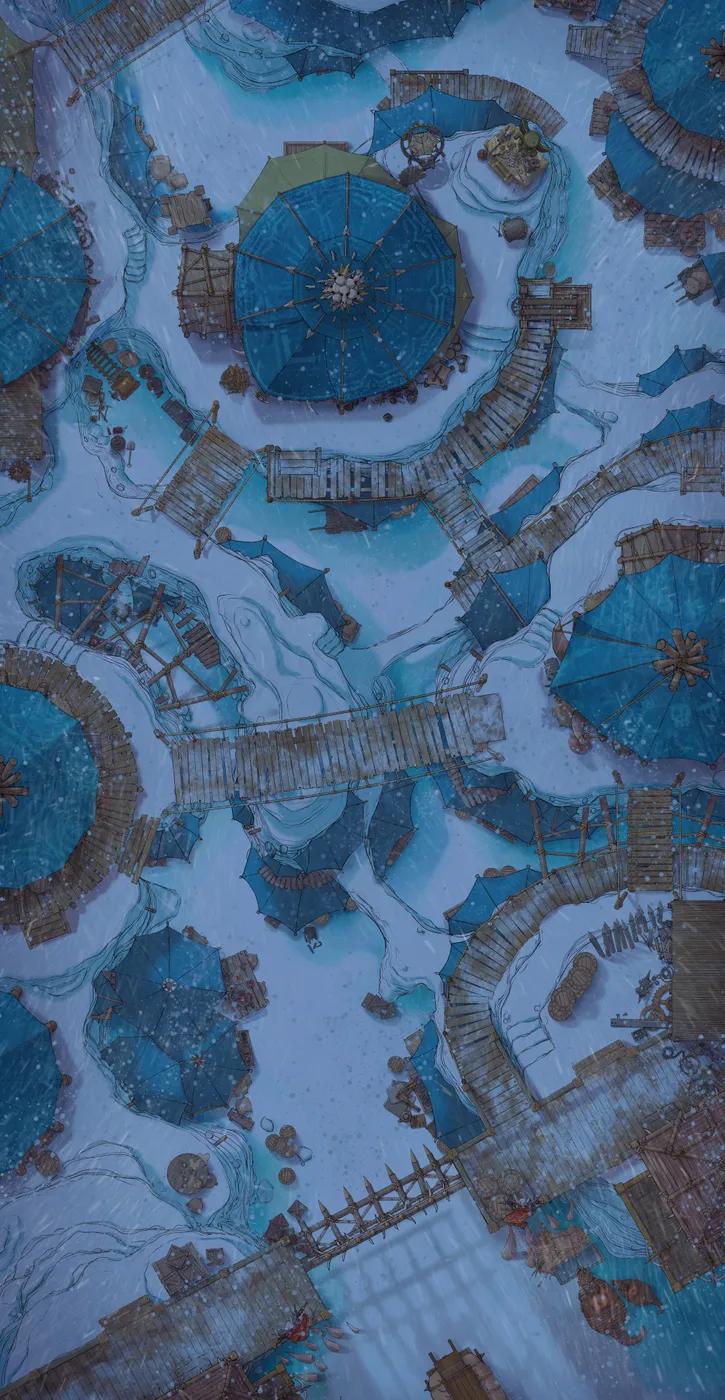 Goblin City Centre map, Winter Night variant
