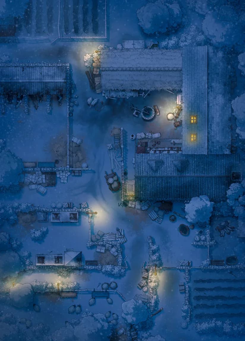 Village Farmhouse map, Winter Night variant