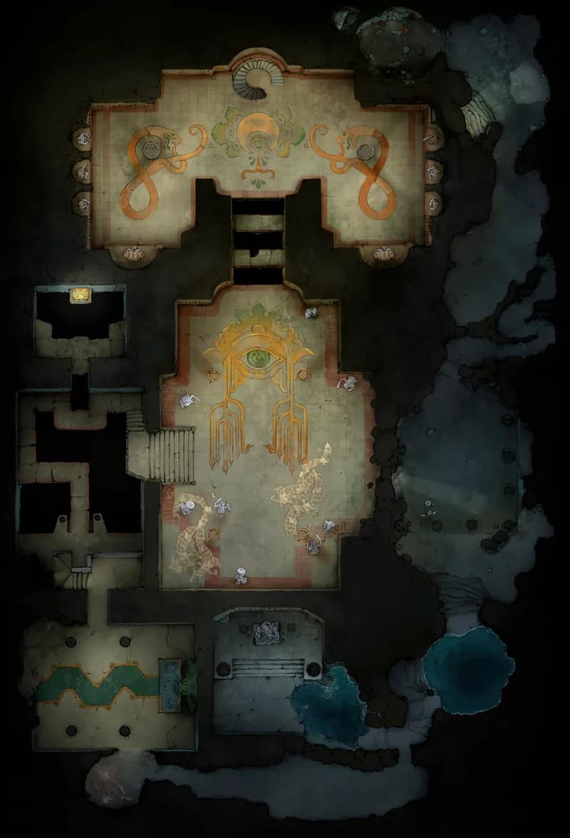Temple of the Medusa map, No Torches variant