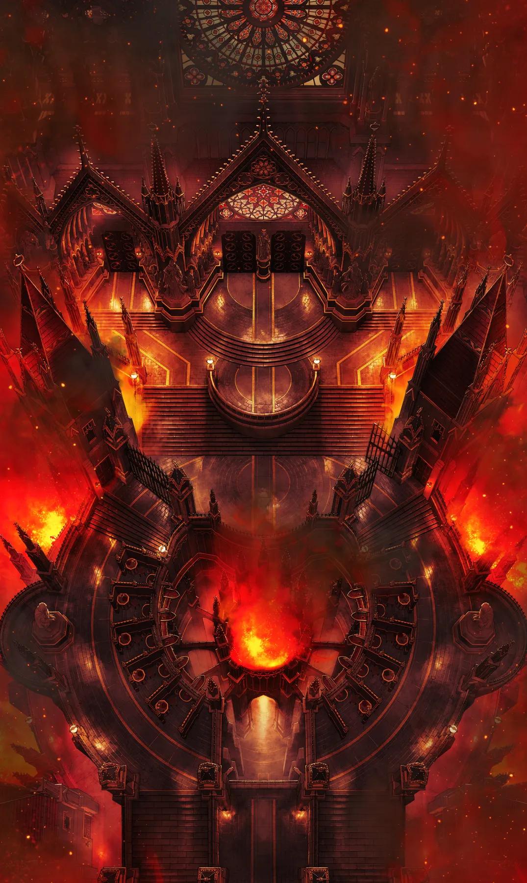 Cathedral of the Eight Exterior map, Fire variant