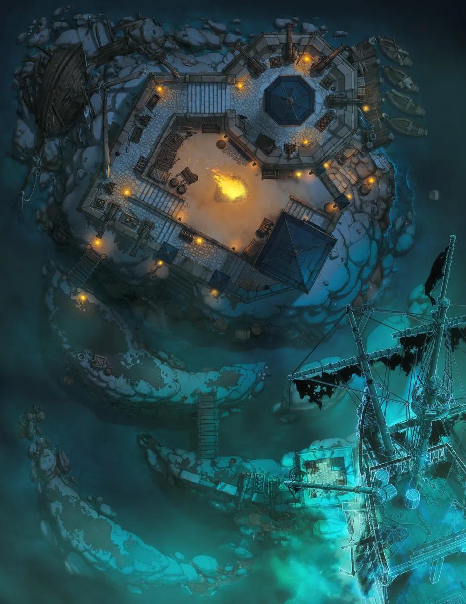 Tidal Isle Fort map, Ghost Ship variant