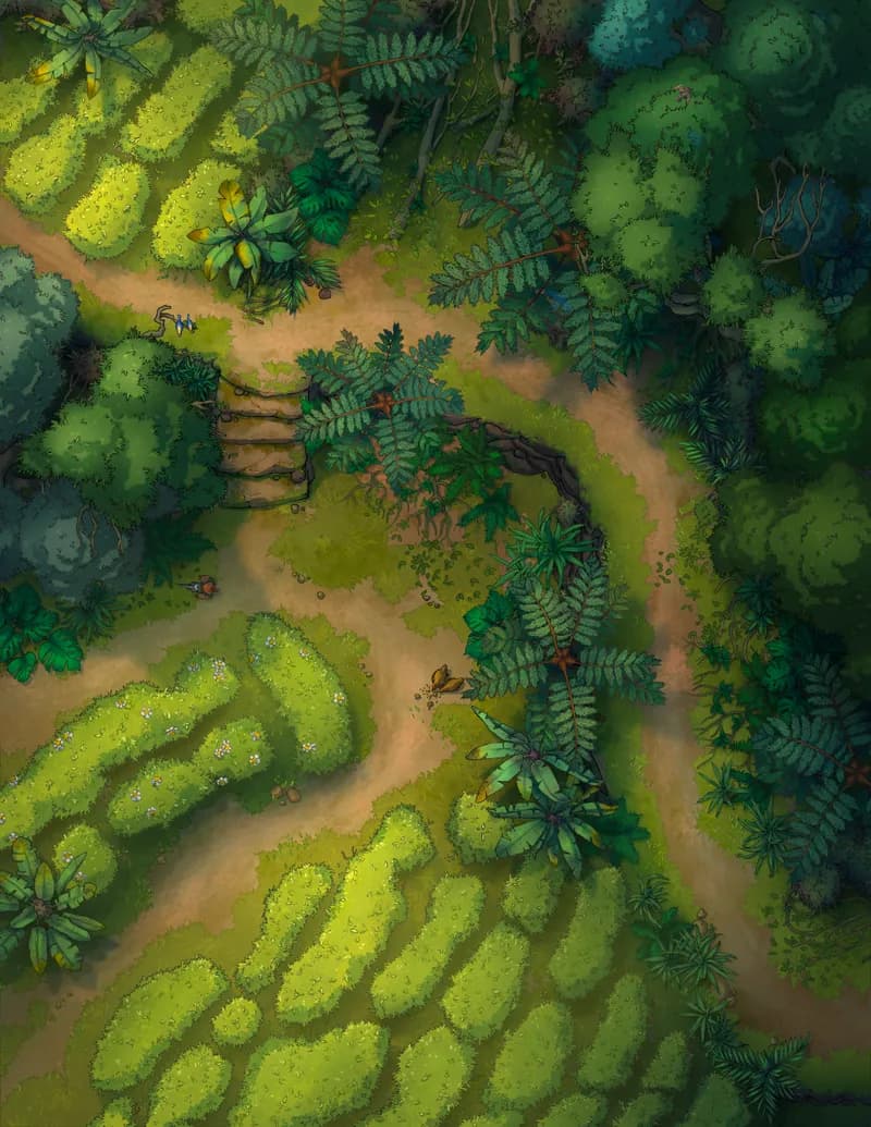 Secluded Tea Valley map, Natural Day variant