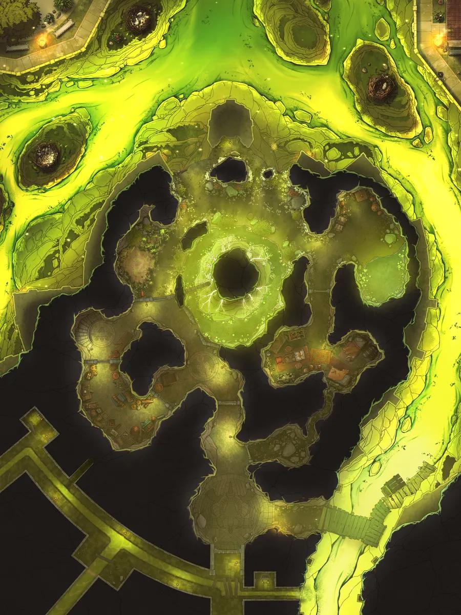 Hippogriff Postal Centre Interior map, Underground Toxic variant